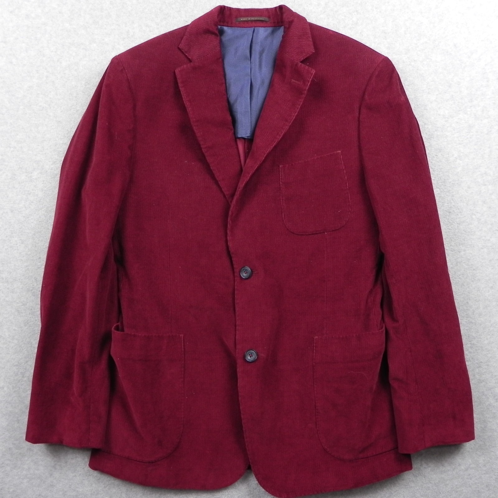 J Hilburn Blazer Mens 40r Corduroy 2-Button Suit Jacket Sport Coat Red